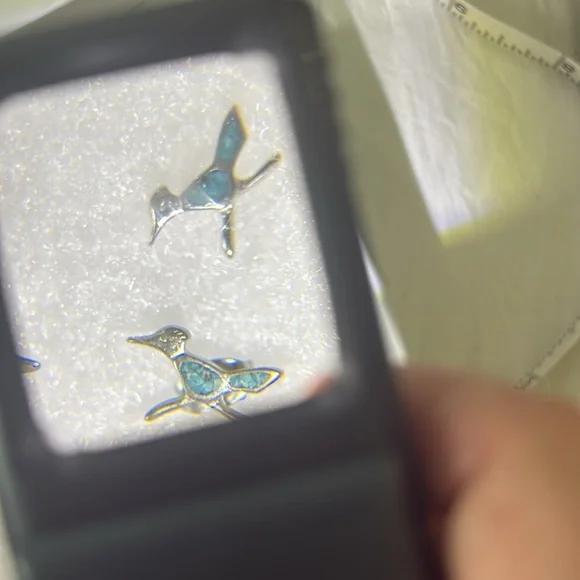 Silver and turquoise  earrings - Picture 4 of 4